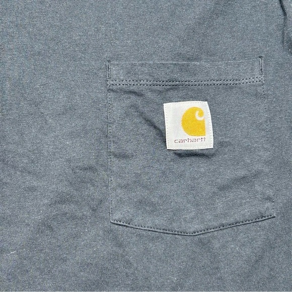 Carhartt Shirt Girls Large Crewneck Long Sleeve Chest Pocket Sleeve Spellout - Picture 4 of 5